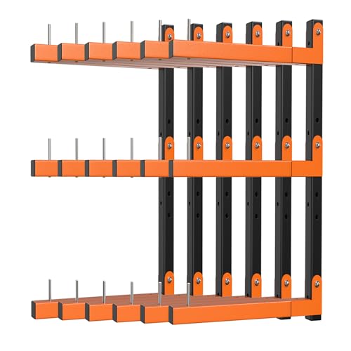 Olgsibb Lumber Storage Rack,Upgrade Folding Lumber Rack Wall Mount, Heavy Duty Metal 9 Level Wood Storage Rack for Garage