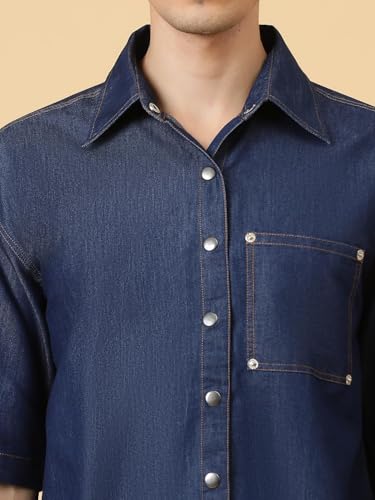 Image of KOTTY Men's Textured Casual Shirt - Long Sleeve||Button-Down Collar||Classic Fit
