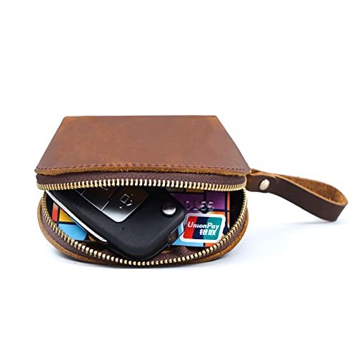 1 Pcs Leather Mini Medieval Coin Pouch, Coin Organizer, Change Holder, Cute Genuine Leather Coin Purse,Leather zipper Pouch for Men & Women3