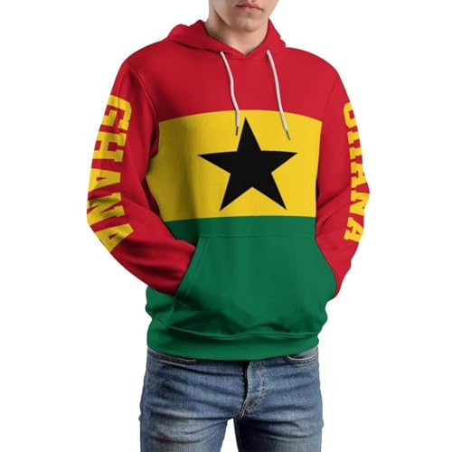 Sweat à capuche homme drapeau Ghana pull Harajuku ample confort