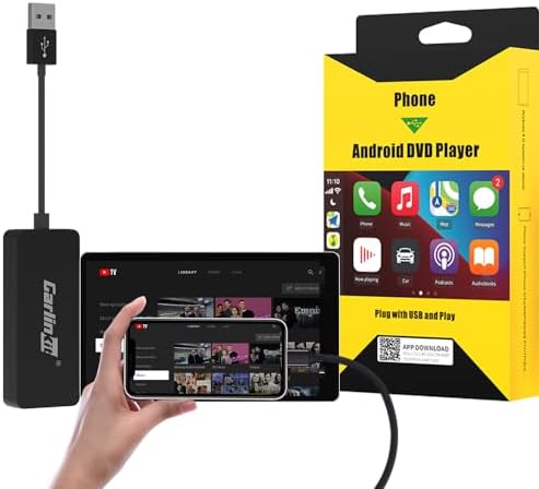 CarlinKit Wired CarPlay Dongle&Android Auto for Car Radio with Android System Version 4.4.2 and Above, Connect Car's AutoKit App to get CarPlay,Install The AutoKit App in The Car System