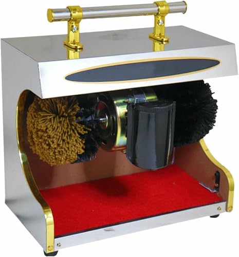SUHBFNOL Pulidora De Zapatos Eléctrica, Cepillo Combinado Doble, Inducción Automática, Máquina De Limpieza De Zapatos para Vestíbulo De Entrada De Hotel