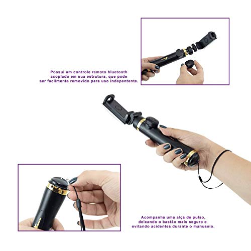 Bastão De Selfie Mini Tripé 2 x 1 Sou Foto com Controle Bluetooth BPC-002