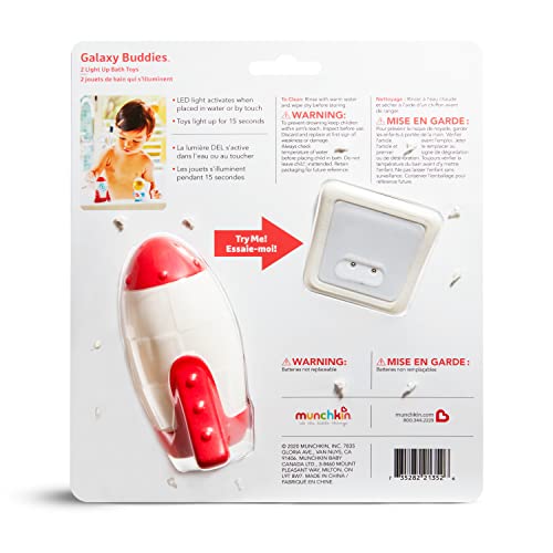 Munchkin® Galaxy Buddies™ Water Safe Light Up Baby And Toddler Bath Toy, Astronaut & Rocket Ship #TOP6
