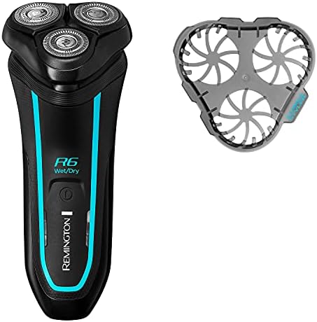 Remington R6 Style Series Aqua Electric Shaver for Men - 100% Waterproof Cordless Rotary Razor with USB Charging and Pop-Up Trimmer; R6000, Black