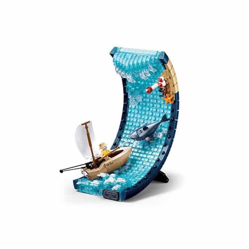 Pleyerid The Old Man and the Sea Building Set, Creative Construction Model, Ages 14+, Ocean Wave Display, M38-P8025, Blue - Image 2