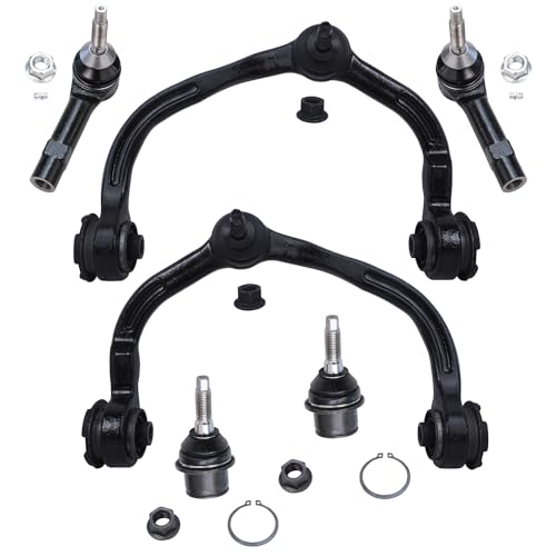 Image of Detroit Axle - 6pc Front End Suspension Kit for 2003-2004 Ford Expedition Lincoln Navigator [Standard Suspension] 2 Upper Control Arms w /Ball Joints 2 Lower Ball Joints 2 Outer Tie Rods Replacement