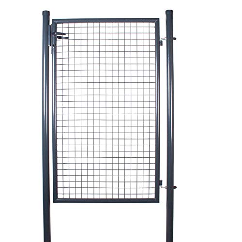 Gartentor Gartentür Hoftor Gartenpforte verzinkt & pulverbeschichtet Komplettset (150x100 cm, RAL7016 - anthrazit)