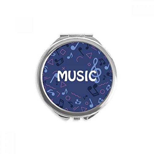 Miroir rond bleu foncé notes de musique de poche avec finitions de précision multicolores