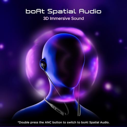 Image of Boat Rockerz 255 ANC,100HRS Battery,Spatial Audio,ANC(~32Db),Fast Charge(10Mins=24HRS),3Mics Aienx,13Mm Drivers,Power Earbuds,Bluetooth Neckband,in Ear Wireless with Mic Earphones (Raven Black)