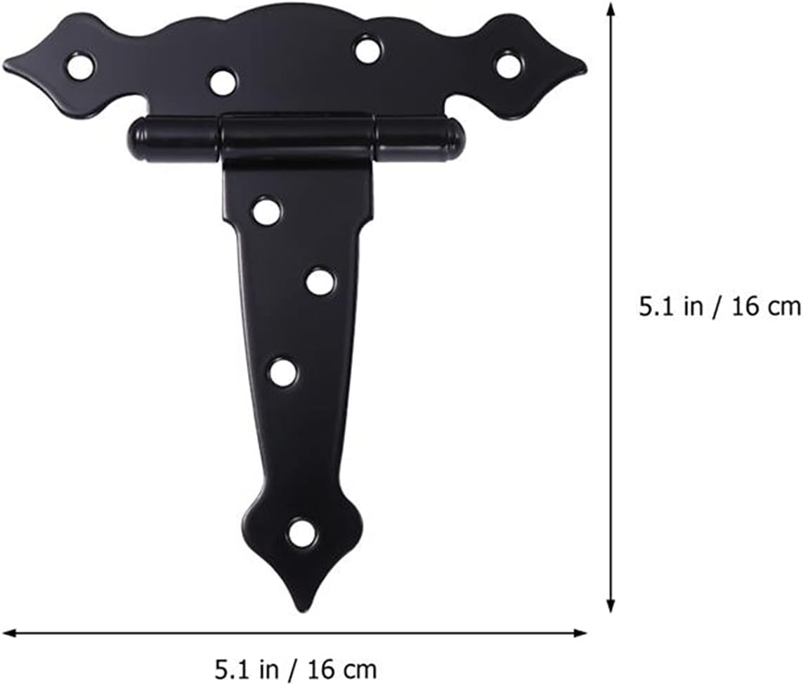 Hinges 3pcs T Shape Rustproof Iron Light Duty Cabinet Shed Hinge Gate Strap Door Gates Hardware(20x19x2cm)