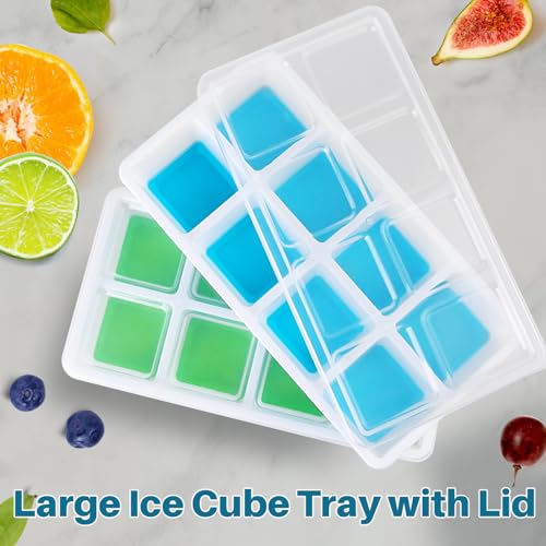 Molde para hielo grande de silicona 2 piezas con tapa miniatura 2