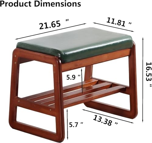 Banc à chaussures en bois massif avec rangement à clapet - 3