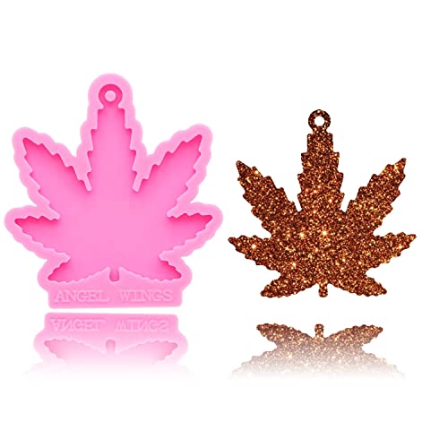 Forma Molde Silicone Artesanato Folha Chaveiro Para Resina