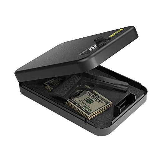 RPNB Gun Safe, Portable Metal Handgun Safe & Case with 3 Digits Combination Lock, Measures 9.4" x 6.9" x 1.9" Black, 1 Year Warranty