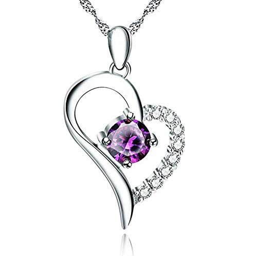 pyongjie Collar de Mujer S S925 Accesorios de Collar de Plata esterlina Configuración Elegante Colgante de Amor Cadena de clavícula Joyería de Regalo