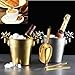 Stainless Steel Ice Scoop and Ice Tongs,Food Scoop Metal Ice Scooper&Buffet Clip for Home Bar Buffet Wedding Canisters, Easy Clean & Durable (gold)