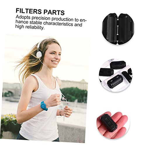 Sewoart 30 Pcs Anti-Interference Degaussing Ring Snap On Ferrite Core Anti Interference Filter Noise Choke Ring Cable Plastic Clip Removable Ferrite Core Noise Filters Ferrite Core Part #TOP5