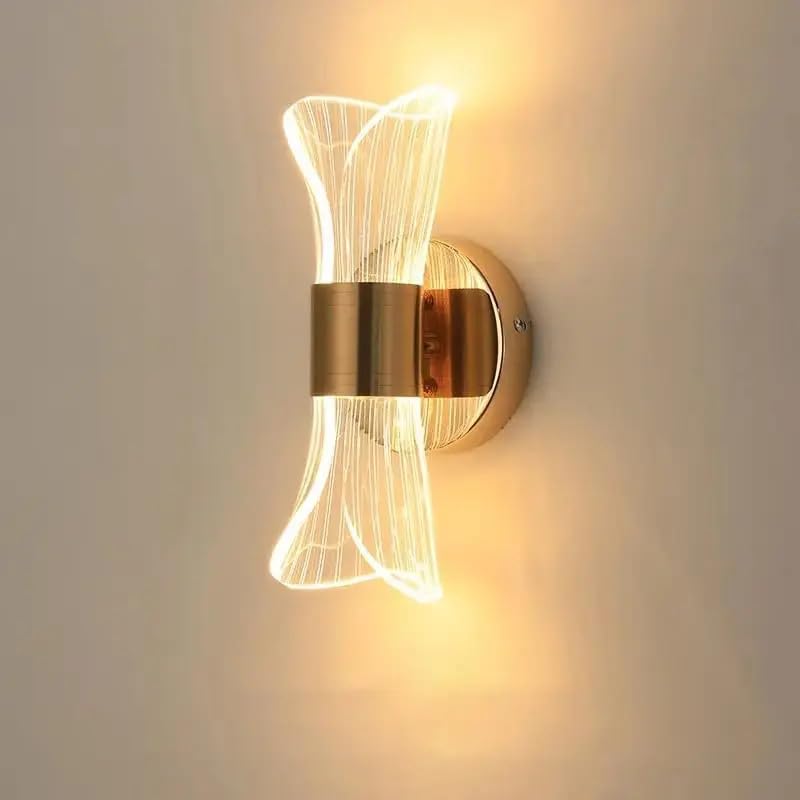 DELIPOP Apliques de Pared Interior LED, 12W Tricolor Regulable Lámpara de Pared de Acrílica, Moderna Iluminación para Dormitorio, Salón, Comedor, Pasillo, Escalera