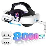 Head Strap for Oculus Meta Quest 3/3S with Battery, Adjustable VR Accessories with One-Click Fit, Rear Cushion Dial, 2–4H Playtime, VR Head Strap Reduce Facial Stress for Gaming Comfort