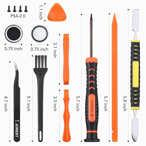 JOREST Cleaning Repair Tool Kit for PS5 PS4, with PH00 PH0 PH1 Phillips and T8 Torx Security Screwdriver set for Sony Playstation 3/4/5 Controller, Console, and Accessories, Crowbars, Tweezer, Screws by Jorest - Used condition - Image 7