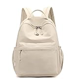popular, travel backpack, nylon small backpack, versatile and fashionable small bag, women's backpack, lightweight, large capacity (white)