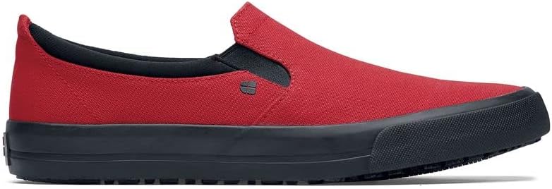 Shoes for Crews Ollie II, Men's, Women's, Unisex Slip Resistant Work Shoes, Water Resistant Slip On Sneakers, Walking Shoes, Red, Men's 10.5 / Women's 12 | Image 6