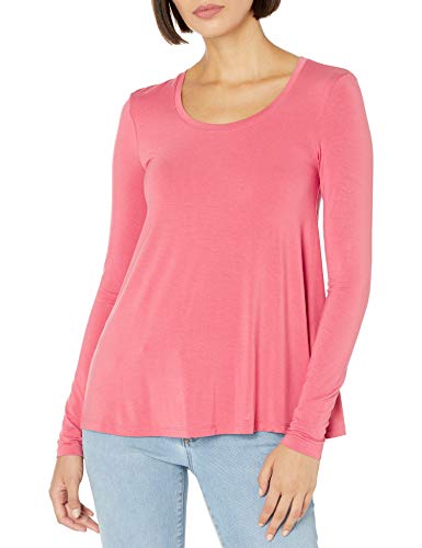 Amazon Brand - Daily Ritual Women's Jersey Long-Sleeve Scoop-Neck Swing Shirt, Mesa Rose, X-Large