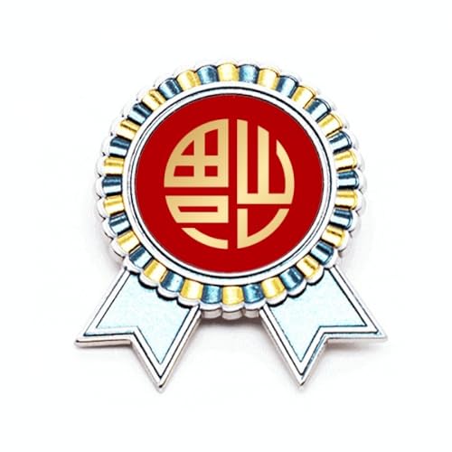 Broche ronde en porcelaine médaille lauréat taille M, bijou de créateur en métal pour manteau
