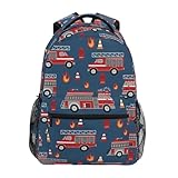 ZOEO Fire Trucks Backpacks 3rd 4th 5th Grade School Bookbags Travel Laptop Daypack Bag Purse for Boys Girls Teens, Large, p203c237s337
