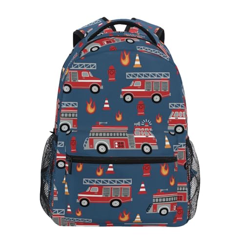 ZOEO Fire Trucks School Backpack for Boys & Girls