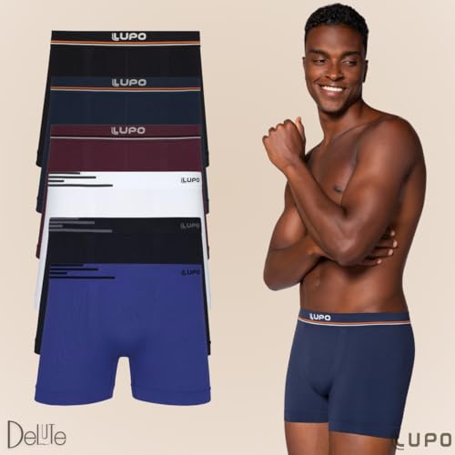 Kit Com 6 Cuecas Boxer Lupo Microfribra Sem Costura Adulto Box Masculina 436