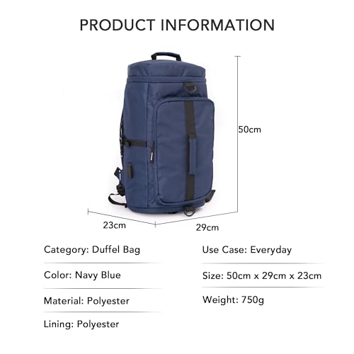 Image of Hexagon Laptop Backpack for Men Laptop Bag 15.6 inch 2-in-1 Rucksack & Duffle Bag with Shoe Compartment Versatile Travel Backpack for Gym, Work, and Weekends Bags for Men 45L