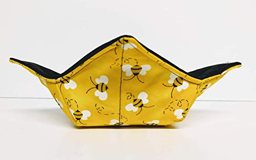 Sewuseful Studios Llc Microwavable Hot Bowl Cozy Holder In Reversible 100% Cotton Honey Bee Fabric Print - Custom Sizes #TOP1