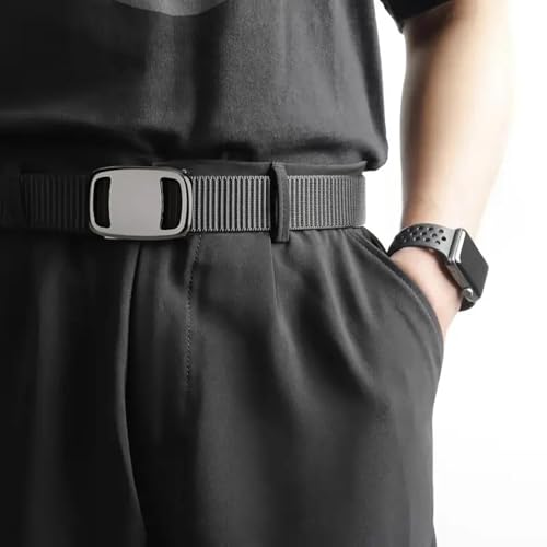 Nylon Belt for Men Work Portable Wear Resistant, Webbing Belt Automatic Belt Buckle for Camping2