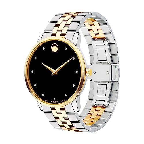 Image of Movado Museum Classic Analog Black Dial Men's Watch-607202
