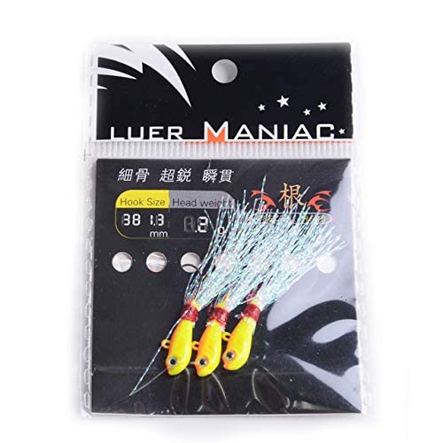 WorldCare® Fihing 1.8g 3pc EyeJig Head with Bright Wire fihing Acceorie peca profeional Jigging Tackle : colorB
