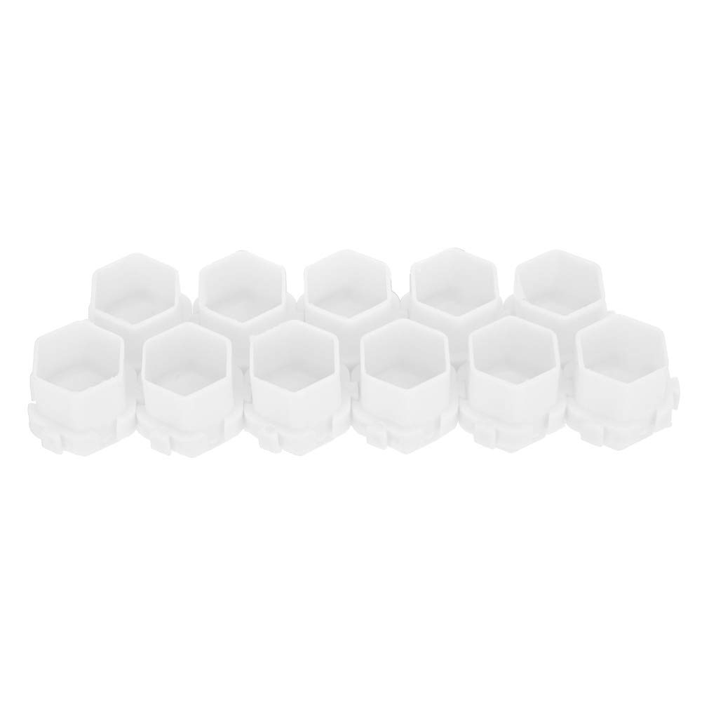 VORAGA Hexagonal Ink Cups for Tattooing, 200pcs (White, Red, Pink, Purple, Green) - Plastic Cup - Pigment Ink - Stackable & Stable