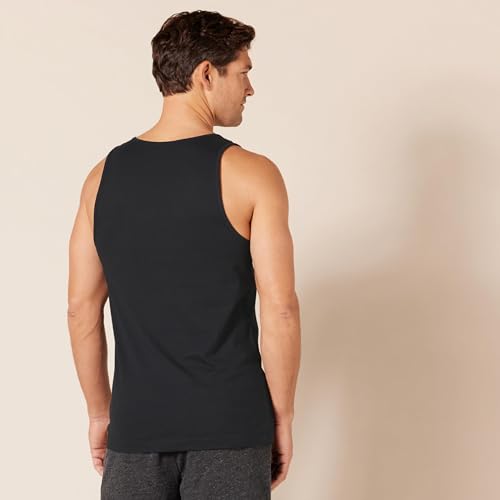 Amazon Essentials Camiseta de Tirantes de Ajuste Entallado Hombre, Negro, S