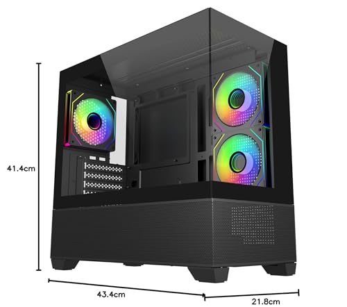 Image of Cooler Master Elite 490 Computer Case- Black |3 X Pre-Installed Reverse Argb Fans|Upto 360mm AIO Support| mATX Motherboard Support |RTX 50 Series Upto 425mm |Type C Connector | Fish Tank Case