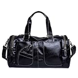 FAABND PU Leather Gym Bag Canvas Sports Fitness Bags for Women Men sac se Sport Yoga Travel Shoulder