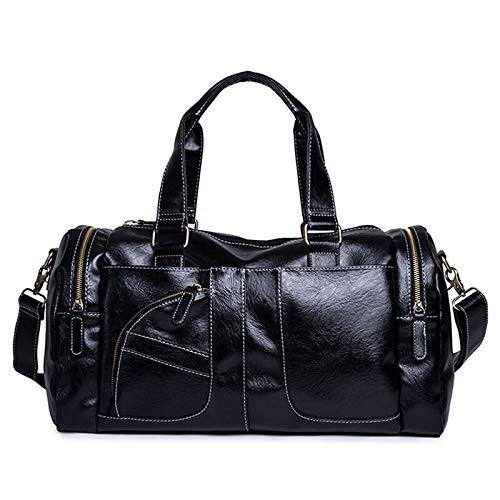 Faabnd Pu Leather Gym Bag Canvas Sports Fitness Bags For Women Men Sac Se Sport Yoga Travel Shoulder Tas Sporttas Gymtas Training Suitable For Travel Fitness Work, Commuting Outdoo #TOP7