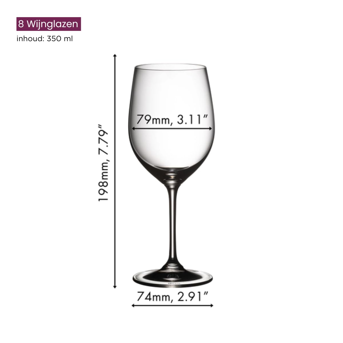 RIEDEL Weißweinglas-Set, Vorteilsset, 8-teilig, für Weißweine wie Chardonnay und Viognier, 350 ml, Kristallglas, Vinum, 7416/05