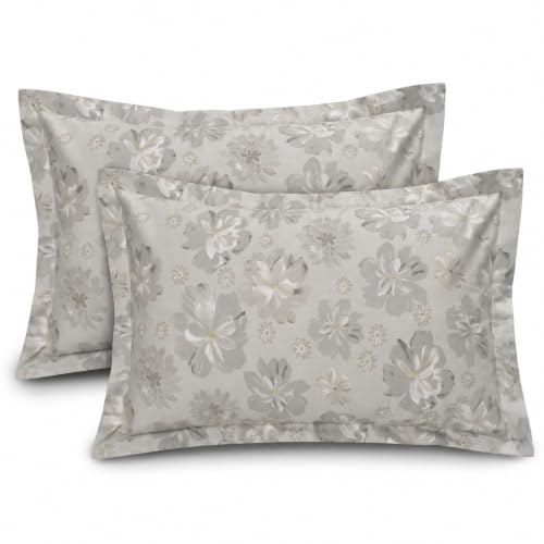Image of Huesland by Ahmedabad Cotton 144 TC Double Bedsheet Cotton with 2 Pillow Covers | Dark Grey, Dim Grey & Light Grey