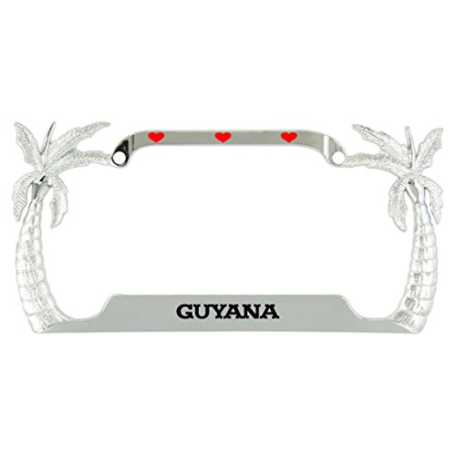 Speedy Pros I Love Heart Guyana Palm Tree License Plate Frame Tag Holder Palm Tree Frame
