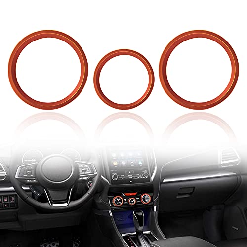 TIKSCIENCE AC Climate Control Knob Outer Ring for Subaru Forester 2019-2021, for Subaru Crosstrek XV 2018-2021, for Subaru Impreza 2018-2021, Car Air Condition Switch Volume Control Trim -Orange