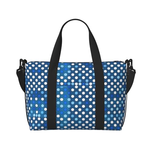 Blue Polka Dot Pattern Versatile Personal Item Travel Bags for Women - Spacious Duffel Bags for Traveling, Gym Bags for Men2