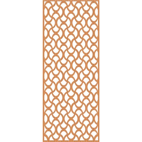 Image of 31 3 /8 inchW x 79 3 /8 inchH x 3 /8 inchT Resort Decorative Fretwork Wood Wall Panels, Cherry