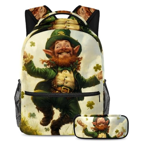 Lot de 2 sacs à dos grande capacité avec trousse pour étudiants et adolescents multicolore