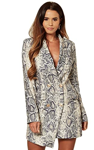 Image of UNIQUE 21 Women Luxe Stain Breasted Asymmetric Blazer Dress - Ladies Elegant Casual Work Office Events Blazer Dresses